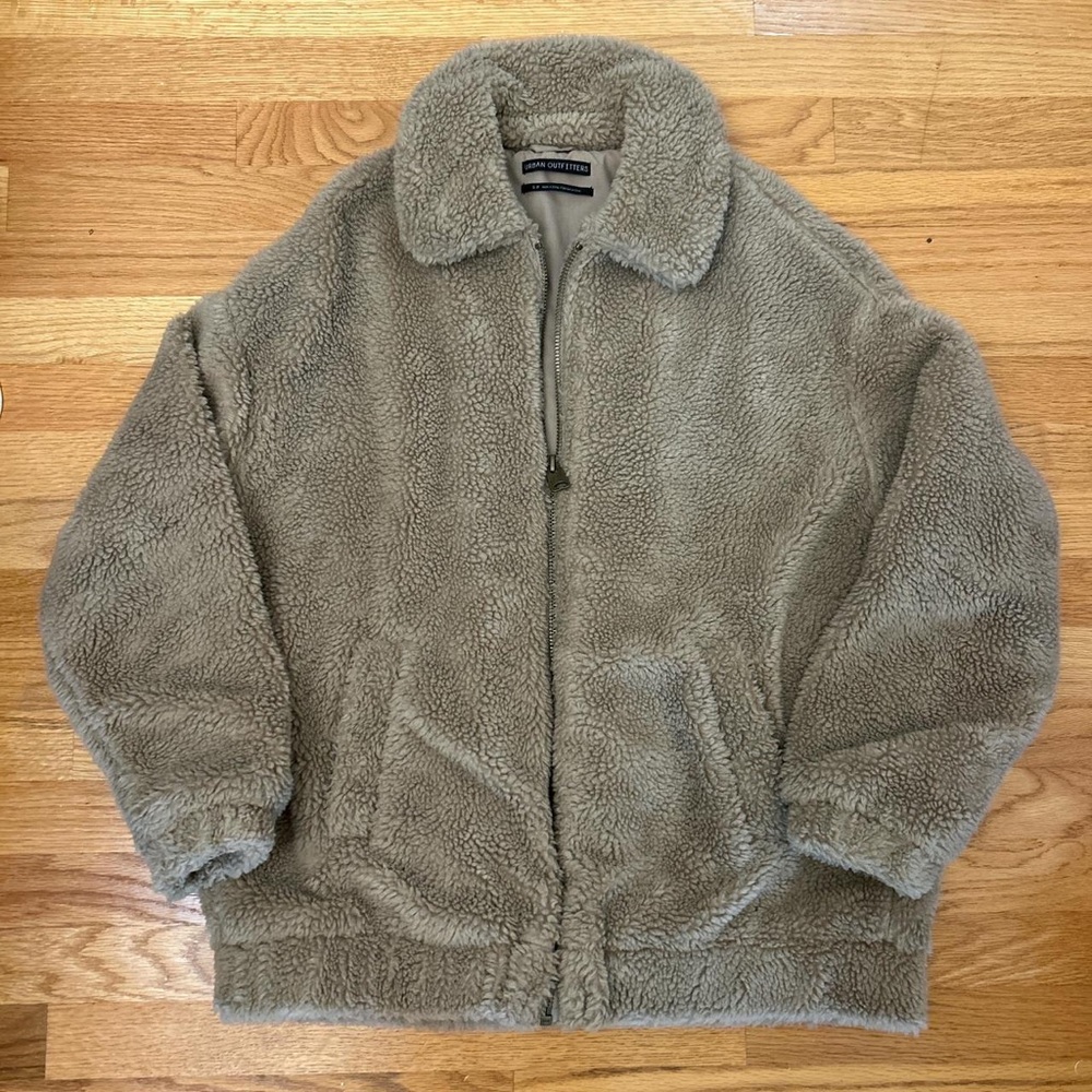 Cozy Gray Sherpa Jacket
